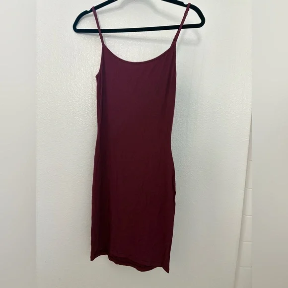 SKIMS Burgundy Midi Slip Dress with Spaghetti Straps - Picture 1 of 3